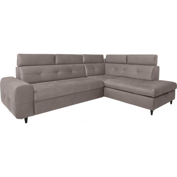 Matras Ecksofa mit offenem Ende rechts - Grau