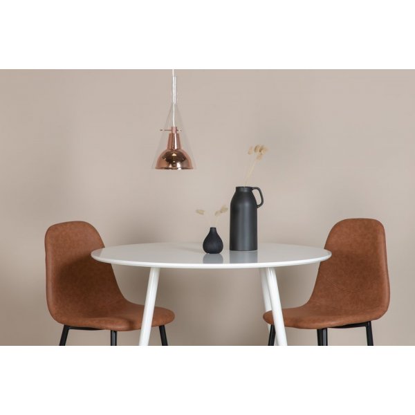 Deckenleuchte Malmen - Glas/kupferfarbenes Metall