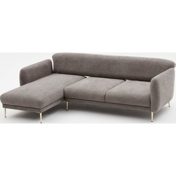 Simena Diwansofa links - Grau/Gold