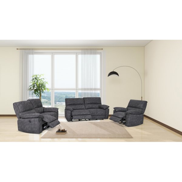 Sofa 3-Sitzer elektrisch verstellbarer Liegesessel - Grau