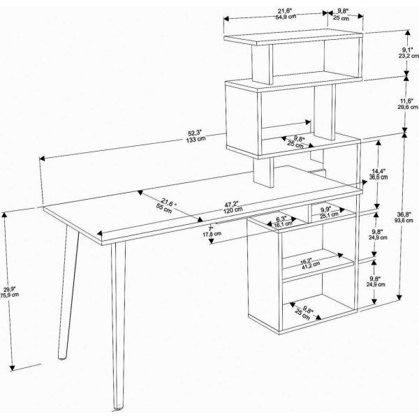Verna Schreibtisch 133 x 55 cm - Nussbaum Verna Schreibtisch 133 x 55 cm - Nussbaum