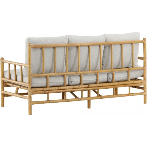 3-Sitzer-Sofa aus Rohrgeflecht - Hellgrau/Natur 3-Sitzer-Sofa aus Rohrgeflecht - Hellgrau/Natur