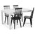 Mellby Essgruppe 140 cm Tisch mit 4 schwarzen Dalsland-Stegstühlen - Weiß / Schwarz