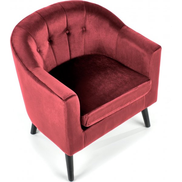 Aric-Sessel aus weinrotem Samt + Möbelreinigung Aric-Sessel aus weinrotem Samt + Möbelreinigung