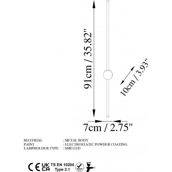 Glavo Wandleuchte 2 - Schwarz