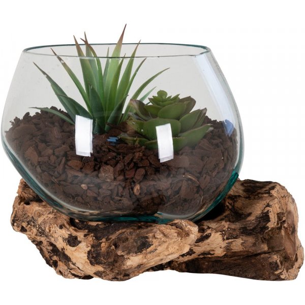 San Marino Wassertropfenvase - Teak/Glas - 15