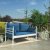 Manyas 2-Sitzer Outdoor-Sofa - Wei/Blau + Mbelpflegeset fr Textilien