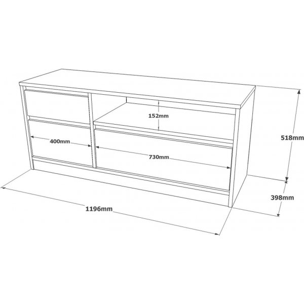 Luvio Medienbank 7 - Eiche/wei�