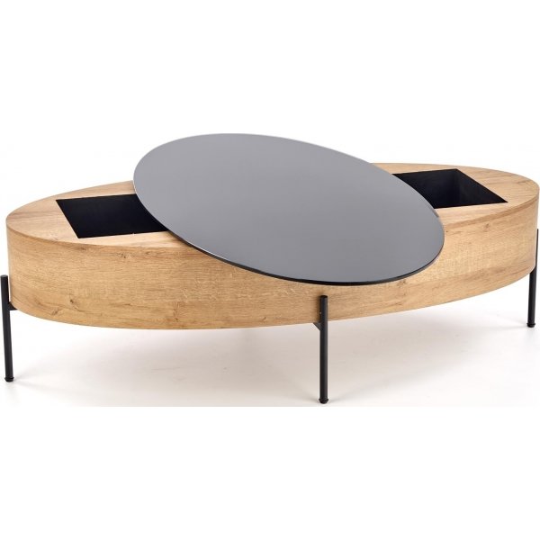 Raluca Couchtisch 120 x 60 cm - Eiche/schwarz Raluca Couchtisch 120 x 60 cm - Eiche/schwarz