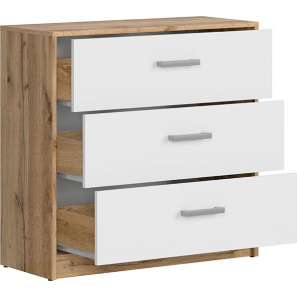 Matos Kommode 80 cm - Wotan Eiche/wei�