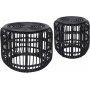 Edsta Couchtisch-Set 60/45 cm - Rattan/schwarz