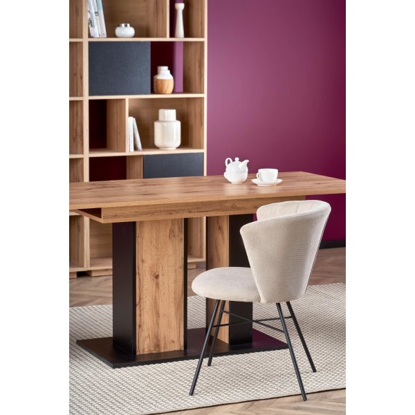 Weber Esstisch 125-170 cm - Wotan Eiche/schwarz Weber Esstisch 125-170 cm - Wotan Eiche/schwarz