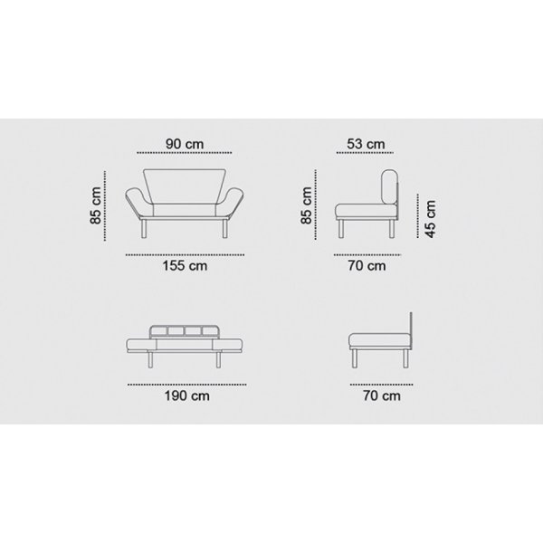 Nitta 2-Sitzer Schlafsofa - Grau Nitta 2-Sitzer Schlafsofa - Grau