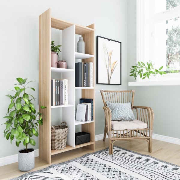 Bcherregal Eden - Eiche/wei
