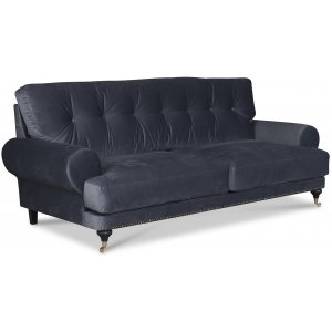 Andrew Deco 3-Sitzer Sofa - grauer Samt