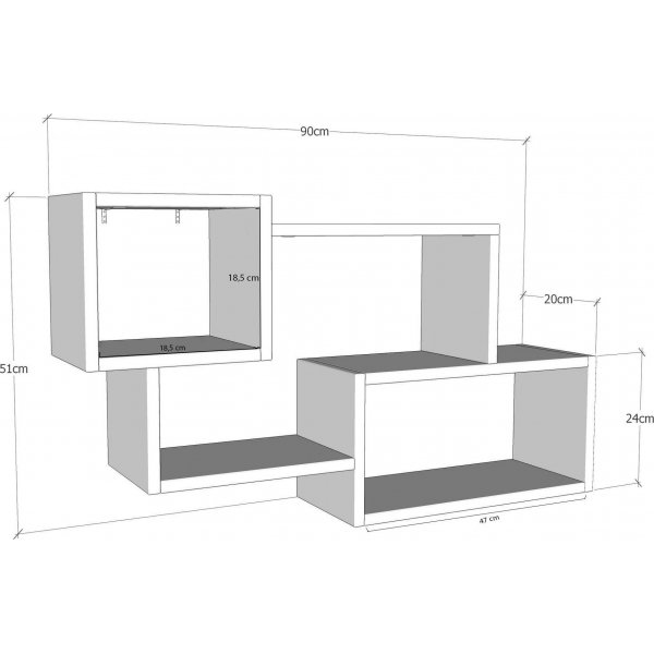 Ejder Wandregal - Nussbaum/wei