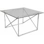 Kreuz Couchtisch 75x75cm - Chrom