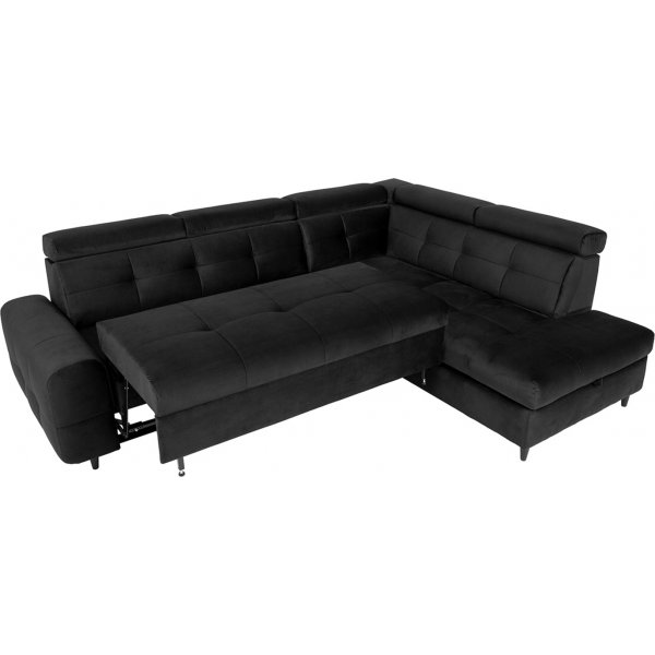 Matras Ecksofa mit offenem Ende rechts - Schwarz