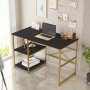 Voyage Schreibtisch 23, 120 x 60 cm - Schwarz/Gold
