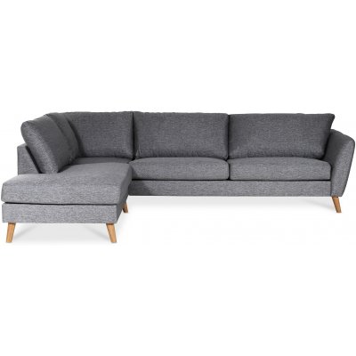 Country sofa mit offenem Ende links - Grau (Stoff)