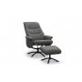 Basel Drehsessel + Fuhocker - Grau