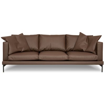 York 4-Sitzer-Sofa aus braunem Leder - Schokolade (recyceltes Leder) + Mbelfe