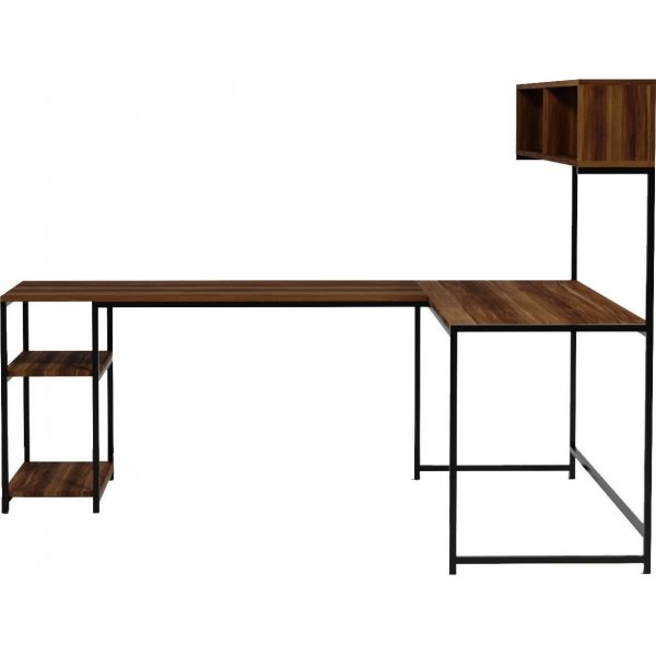 Casino-Eckschreibtisch mit Regalen 200x60 cm - Walnuss Casino-Eckschreibtisch mit Regalen 200x60 cm - Walnuss