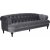 Oxford Deluxe 3-Sitzer-Sofa aus grauem Samt