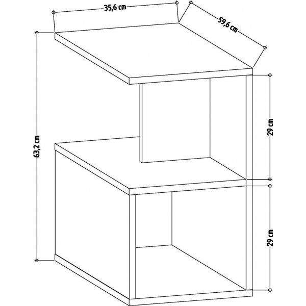 Larmon Beistelltisch 59,6 x 35,6 cm - Anthrazit