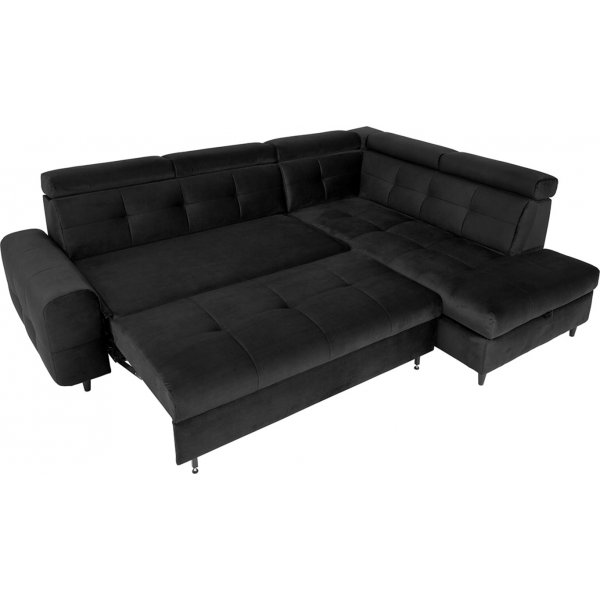 Matras Ecksofa mit offenem Ende rechts - Schwarz