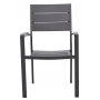Esszimmergarnitur 6 Sthle und Esstisch 205 x 90 cm schwarz/grau - Las Vegas