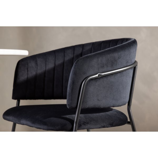 Selma Esszimmerstuhl - Schwarzer Samt