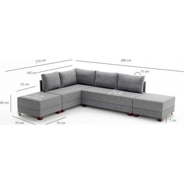 Ecksofa Fly - Braun