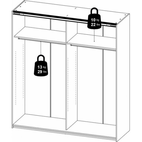 Verona Kleiderschrank - Weiß Verona Kleiderschrank - Weiß