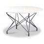 Terrazzo runder Couchtisch  80 cm - Bianco Terrazzo & schwarzer Star Untergestell