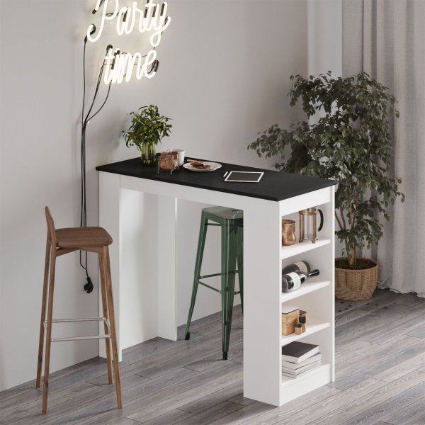 Style Stehtisch 120 x 51,6 cm - Wei/Schwarz
