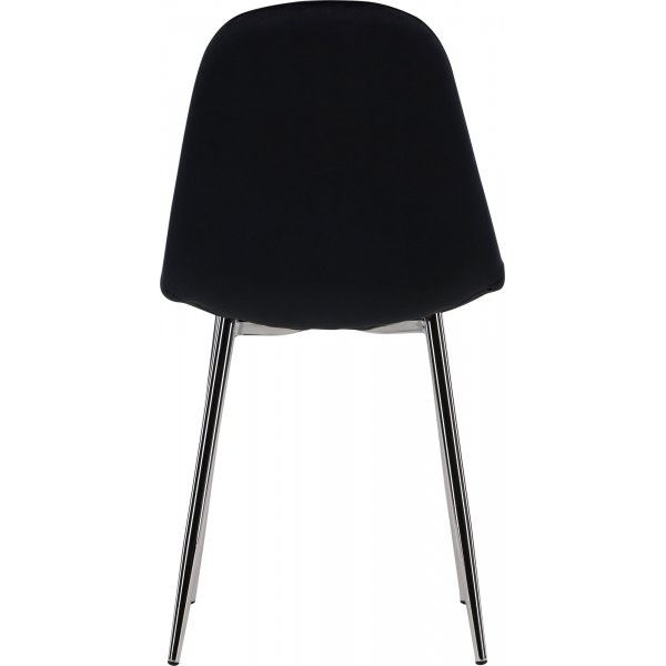 Bridge Esszimmerstuhl - Schwarzer Samt/Chrom
