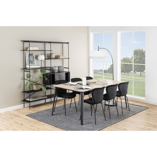 Bcherregal Angus 188 cm - Schwarz