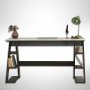 Lungo Schreibtisch 140 x 60 cm - Anthrazit/wei