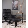 Duvn�s Reclinersessel mit Fu�hocker - schwarzes PU