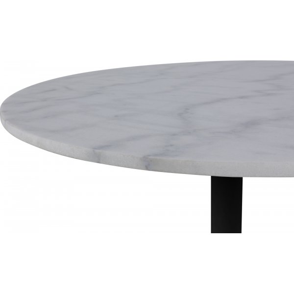 Tarifa Esstisch 110 cm - Weier Marmor/Schwarz