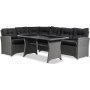 Davenport Outdoor-Gruppe mit Tisch (Kunststoff-Rattan) - Grau