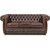 Dublin Chesterfield 3-Sitzer Sofa - Braunes Leder + Mbelpflegeset fr Textilien