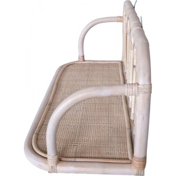 Fammy Wandregal aus Rattan 80 cm - Whitewash