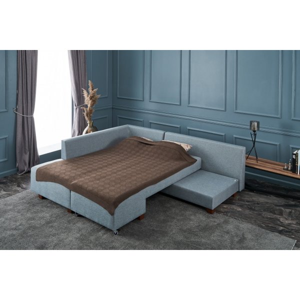 Manama Ecksofa links - Hellblau