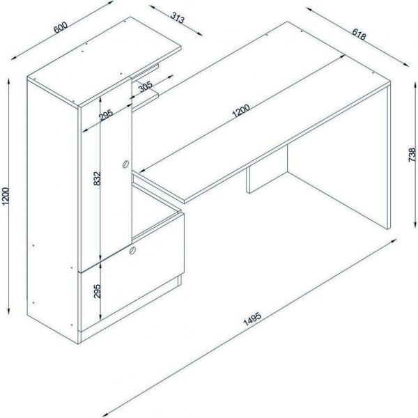 Domingos Schreibtisch 120x61,8 cm - Weiß/Walnuss Domingos Schreibtisch 120x61,8 cm - Weiß/Walnuss