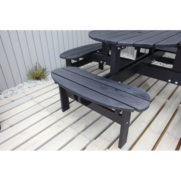 Ronda-Mbelgruppe - Gartenbank und Tisch in einem - Schwarz