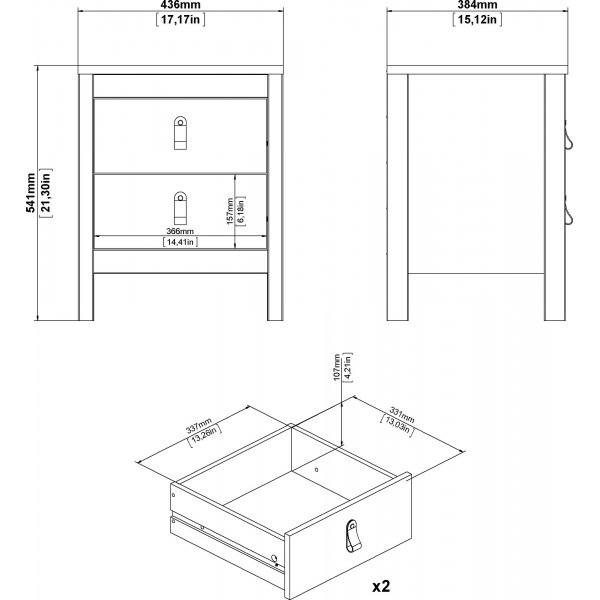 Nachttisch Madrid - Wei