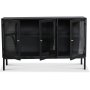 Cliff Sideboard mit 3 Tren - Schwarz/ Klarglas