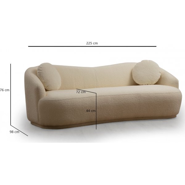 Ancona 3-Sitzer-Sofa - Cremeweiß Ancona 3-Sitzer-Sofa - Cremeweiß